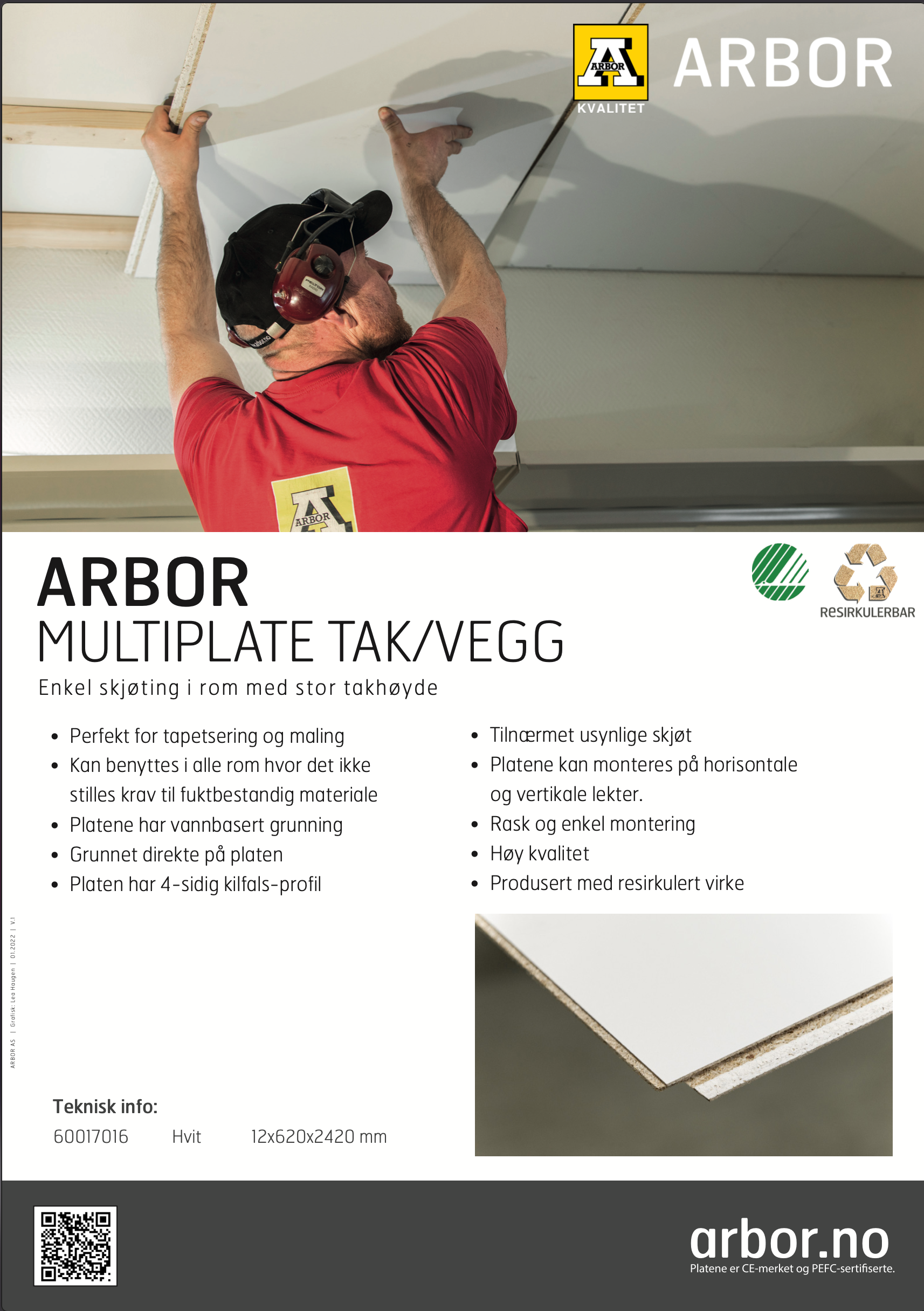 Infoplakat om Arbor Multiplate tak/vegg spon